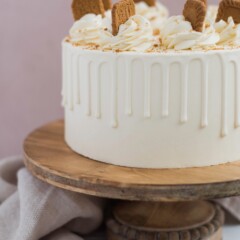 Cake on a cake stand.