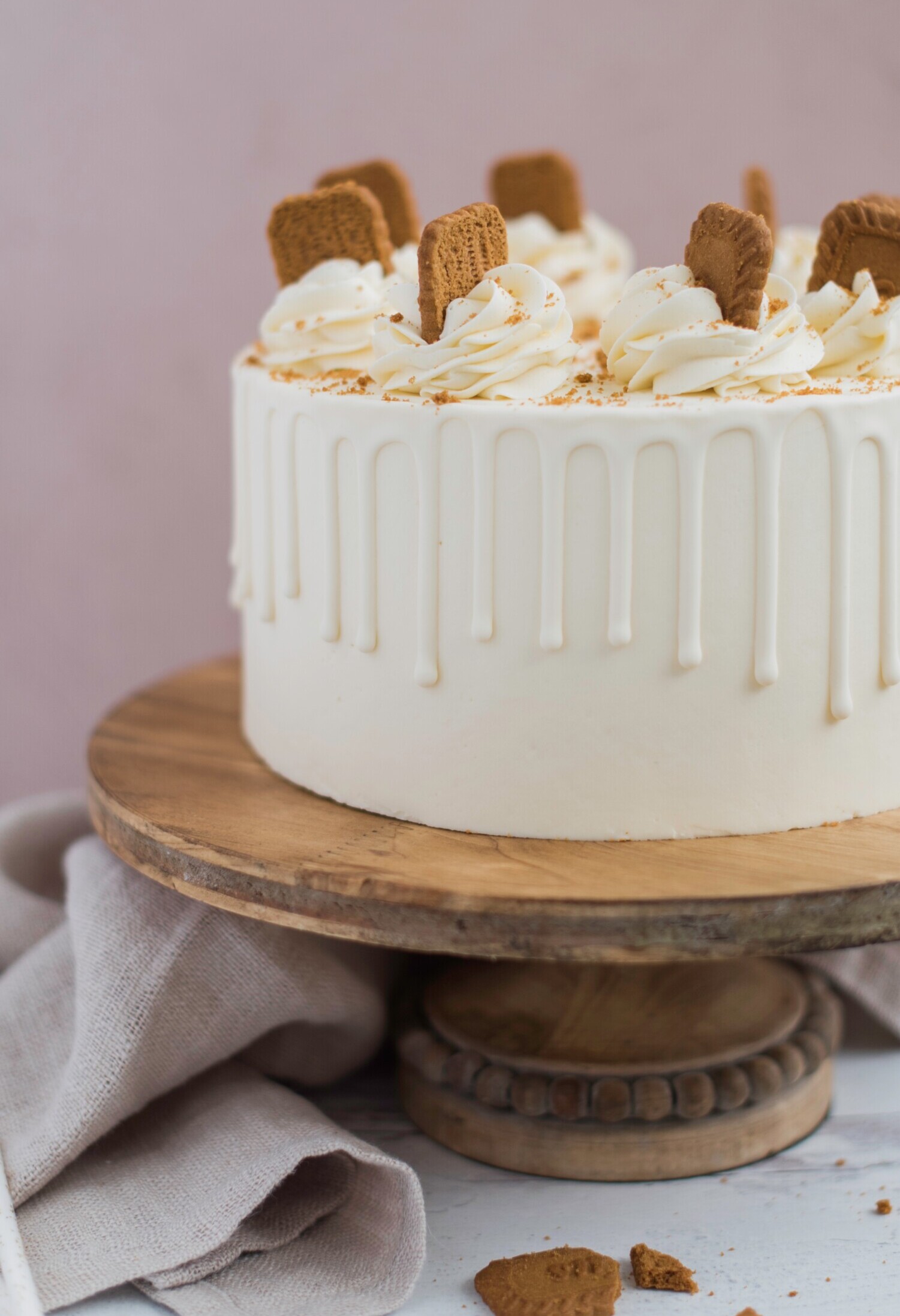 Cake on a cake stand.