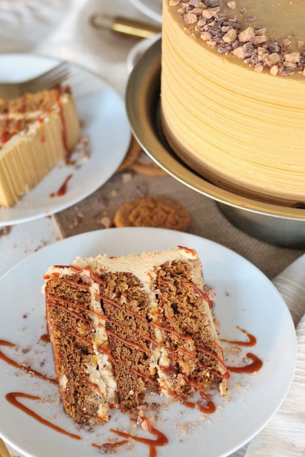 Cake slice on a plate.