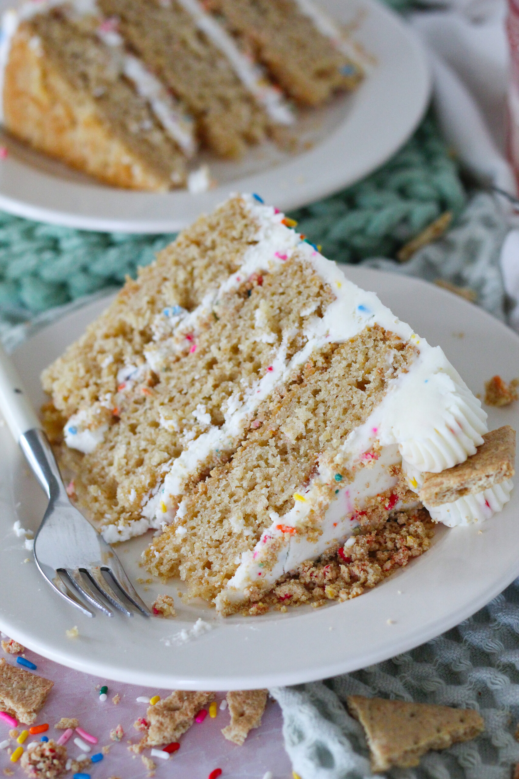 Cake on a plate.